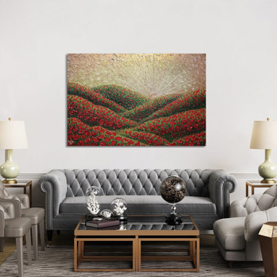 Hidden Hills - Gold Red by Nada Khatib - Gallery-Wrapped Canvas Giclée on Canvas