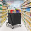 Bigger Super Jumbo, chariot d'épicerie sur roulettes, chariots pliables avec panier double et roulettes pivotantes à 360 ° pour l'épicerie