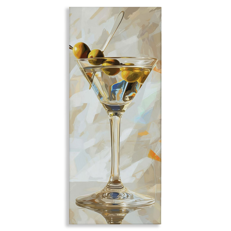  Art mural neutre sur toile Martini par LSR Design Studio, H 24 po x l 10 po