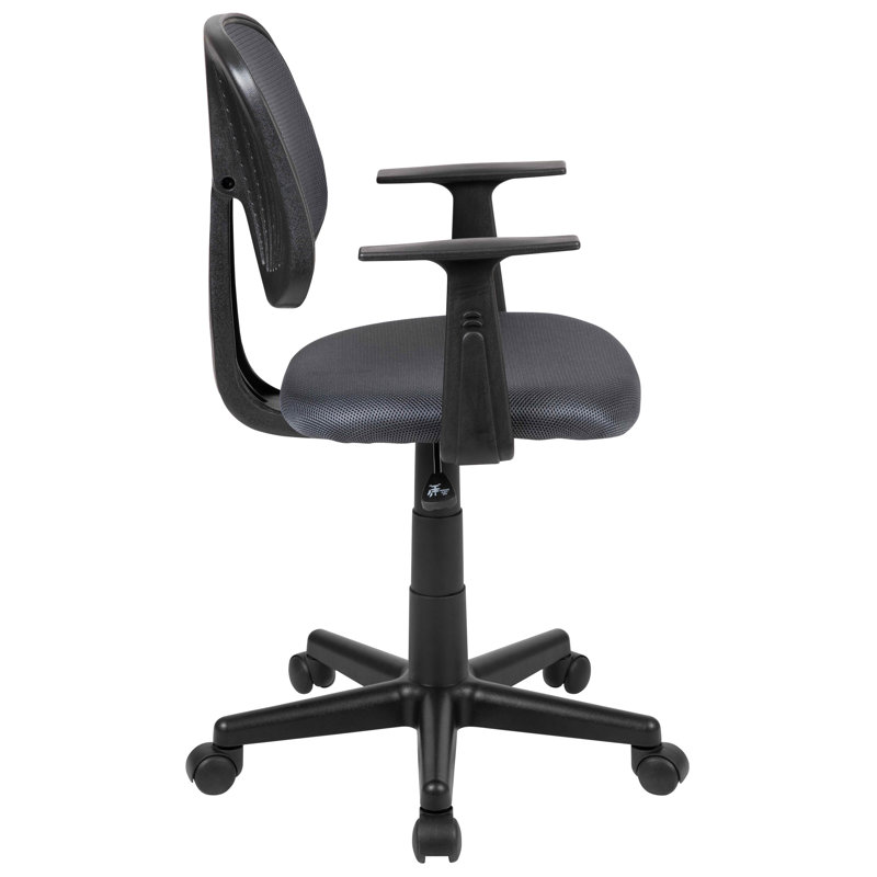 Contemporary Mid-Back Mesh Swivel Task Chair with Pivot Back in Gray