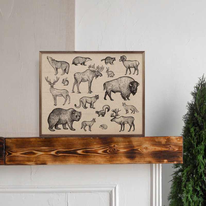 North American Animals, 16" H x 20" W