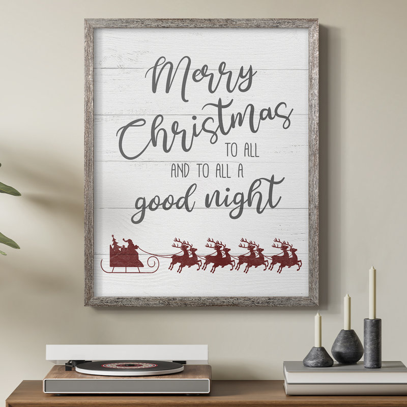«Goodnight Sleigh», reproduction encadrée - bois massif, H 11 po x l 9 po