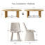 Ensemble de salle à manger 79 po pour 6 personnes, ensemble de salle à manger moderne en grain de bois avec chaises rembourrées-1395367689