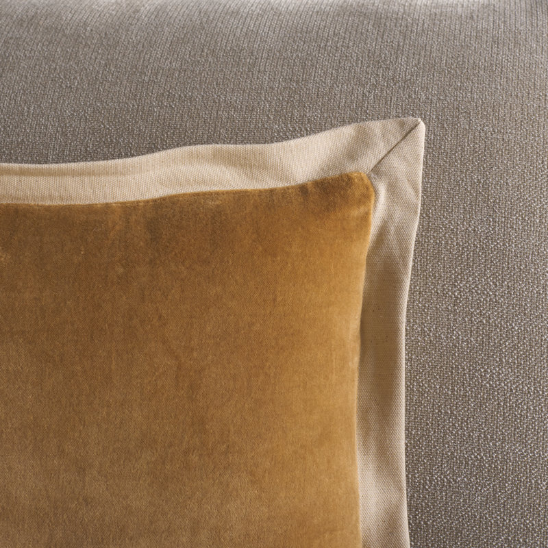 Coussin en coton Jordy, H 12 po x l 20 po, Chameau, Rectangulaire