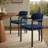 Elio Barrel Fabric And Metal Dining Chair-109758053