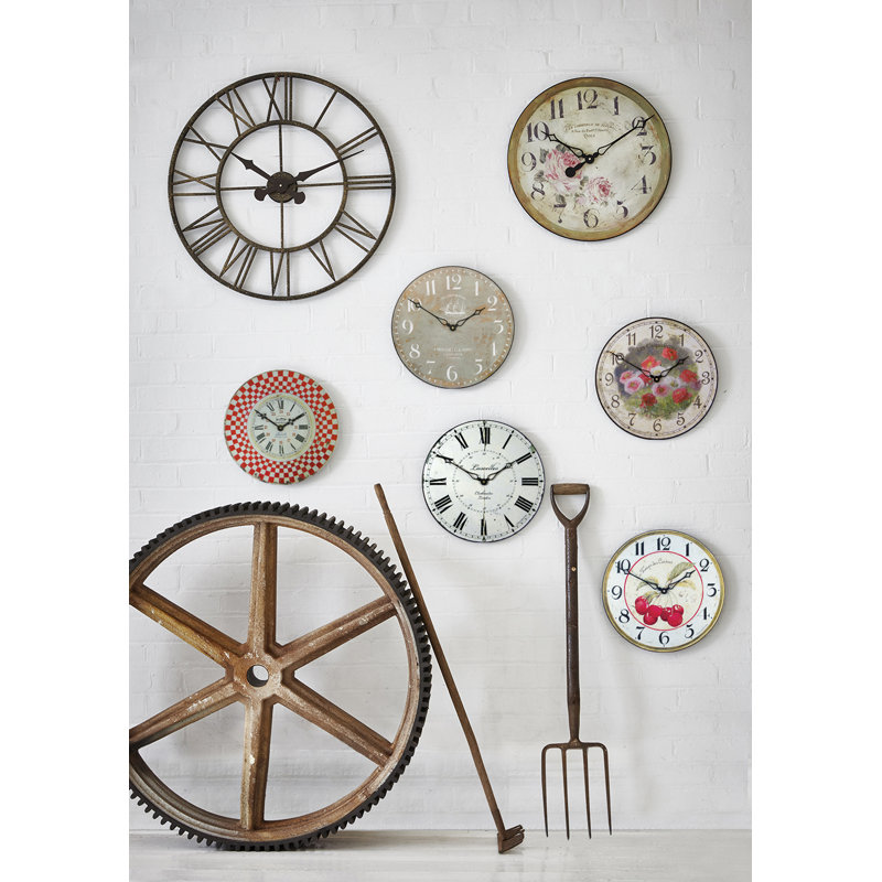 French tin Marseille Design Wall Clock, 36cm
