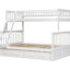 Lit superposé simple au-dessus d'un lit double avec tiroirs, en pin et structure, garde-corps de couleur, support stable en bois, usage multiple-1613559169