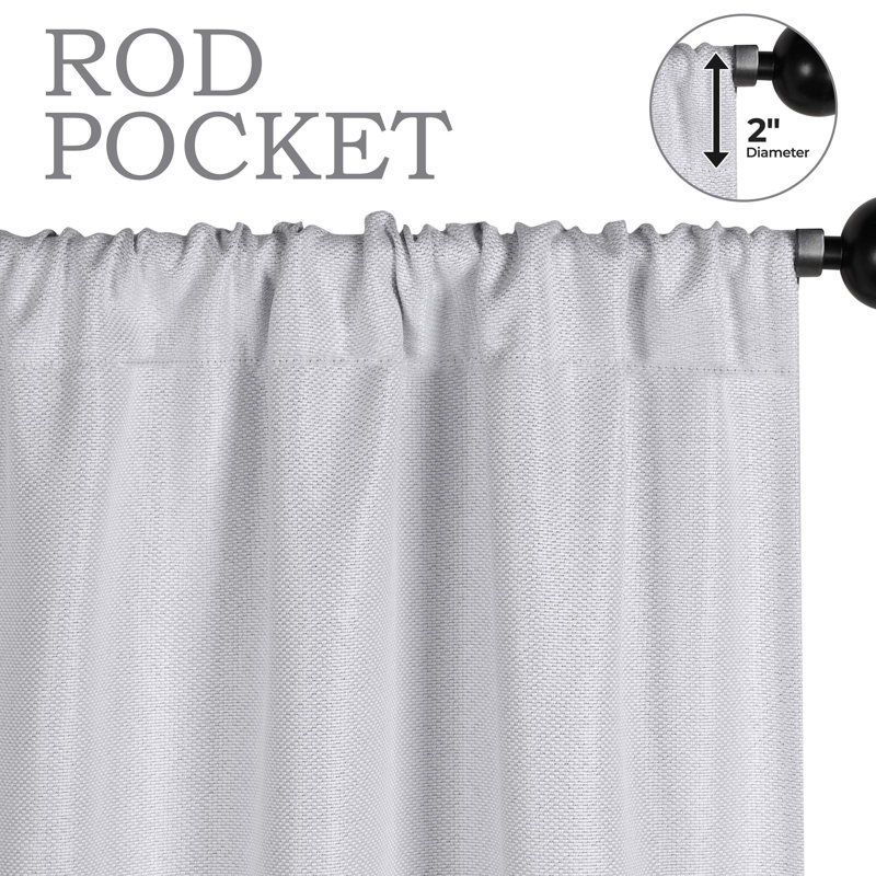 Panneaux de rideaux obscurcissants et isolants en polyester, Platine, L 26 po x L 63 po