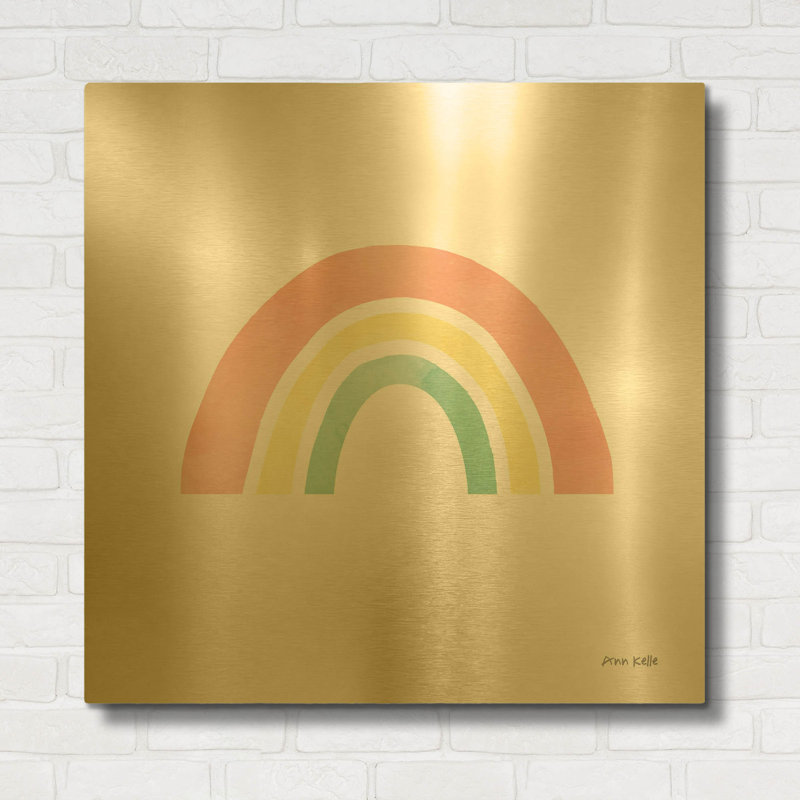 «Pastel Rainbow I» par Ann Kelle, art mural en métal doré, 36 po x 36 po, 36 po x 36 po