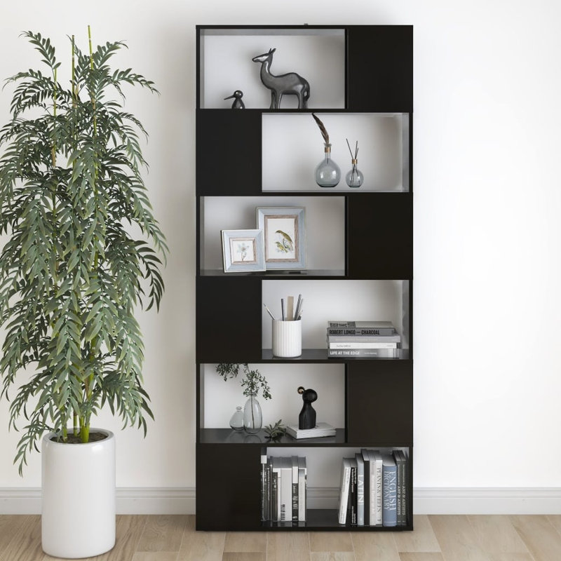 Brystol 186cm H x 80cm W Standard Bookcase, Black