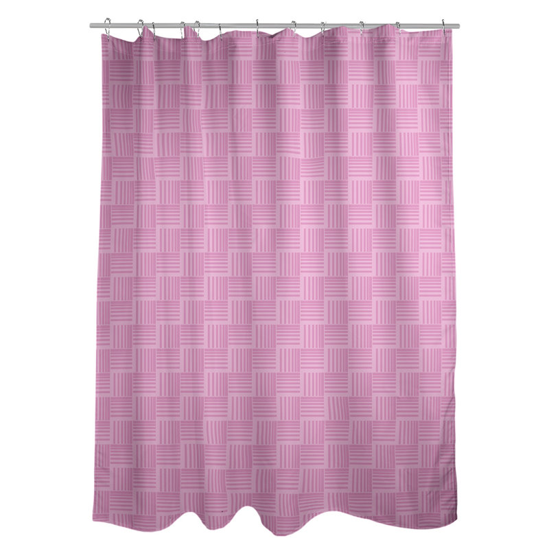 Rideau de douche simple basketweave rayures classic, Fuscia