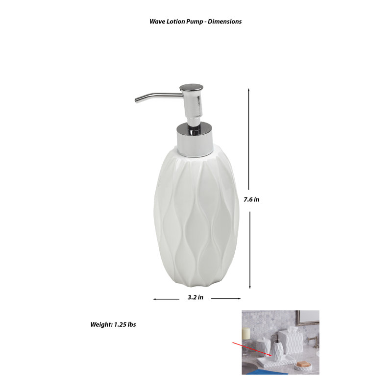 Distributeur de savon / lotion blanc Wave, Blanc