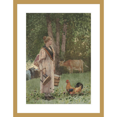 «The Milk Maid» par Winslow Homer, impression giclée sur cadre
