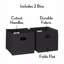 RiverRidge Kids 2pc Fabric Collapsible Storage Cube Organizers with Handles for Playroom Organization - Black-1810789542