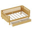 Lit plateforme pour enfants en bois avec rails de sécurité et tiroirs de rangement