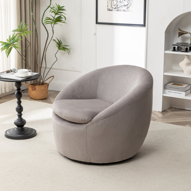 Chaise de baril pivotant à 360 ° Modern, Polyester gris
