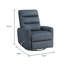Fauteuil inclinable électrique pivotant Aki, polyester bleu touffeté, mélange de plumes-119907018