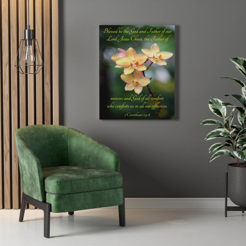 «Blessed Be The God and Father 2 Corinthians 1: 3-4», décoration murale chrétienne, H 24 po x l 18 po x P 1,25 po