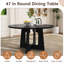 Ensemble de table à manger ronde 5 pièces pour 4 personnes, table de cuisine ronde en bois de 119 cm et 4 chaises rembourrées pour petit appartement-1506335394-1506335398-1506335402