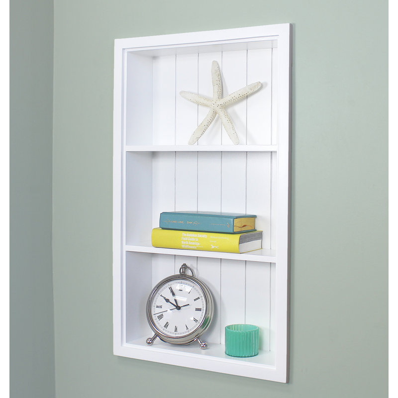 Niche murale encastrée 14 x 24 Sloane, Dos en lambris blanc