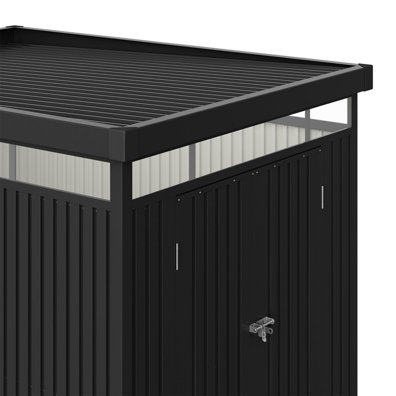 6.5ft W x 8.4 D Metal Garden Tool Shed Zinc Steel Storage Shed
