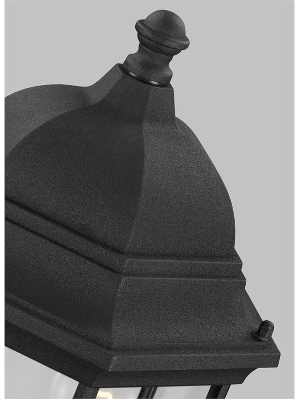 Sevier Large One Light Uplight Outdoor Wall Lantern from Generation Lighting , Black, 21.74" H x 9.38" W x 8.63" D