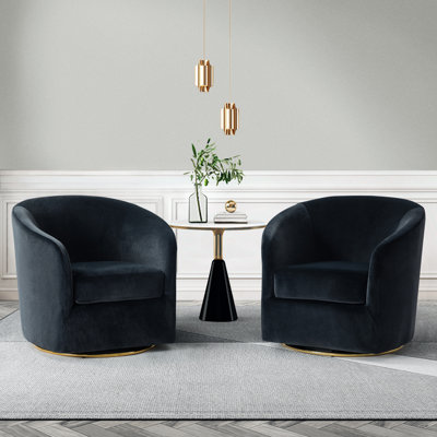 Amarante Contemporary and Classic Velvet Swivel Chair (Set of 2)