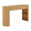 Console de style Mid-Century rétro, 3 tiroirs, niche de pied de table, aspect grain de bois naturel, assemblage facile, convient aux vestibules avec lattes rondes, appareils de construction, basculeurs, salon