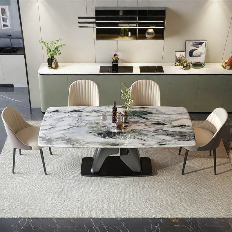 Modern Minimalist Rectangular Dining Table, 29.5"H x 55.1'L x 31.5"W