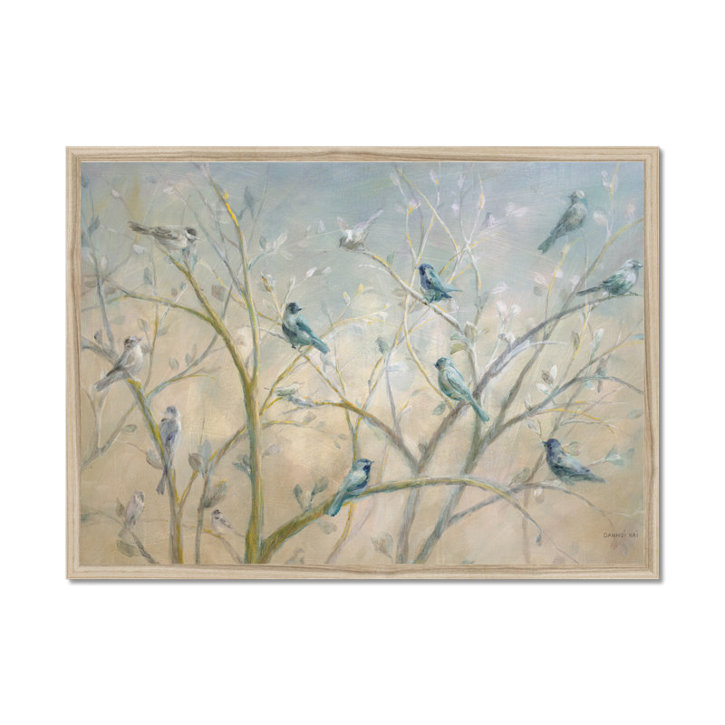 Spring Gathering - Painting, Natural Wood Framed Paper Print, 34cm H x 50cm W