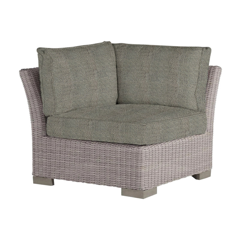 Club Woven Patio Lounge Chair with Cushions, Oyster, Welt, Intermix Bark