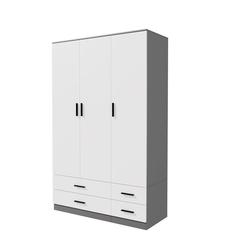 Retonia Manufactured Wood Wardrobe, Grey/White