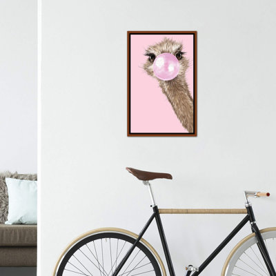 " Ostrich With Bubble Gum In Pink " by Big Nose Work
