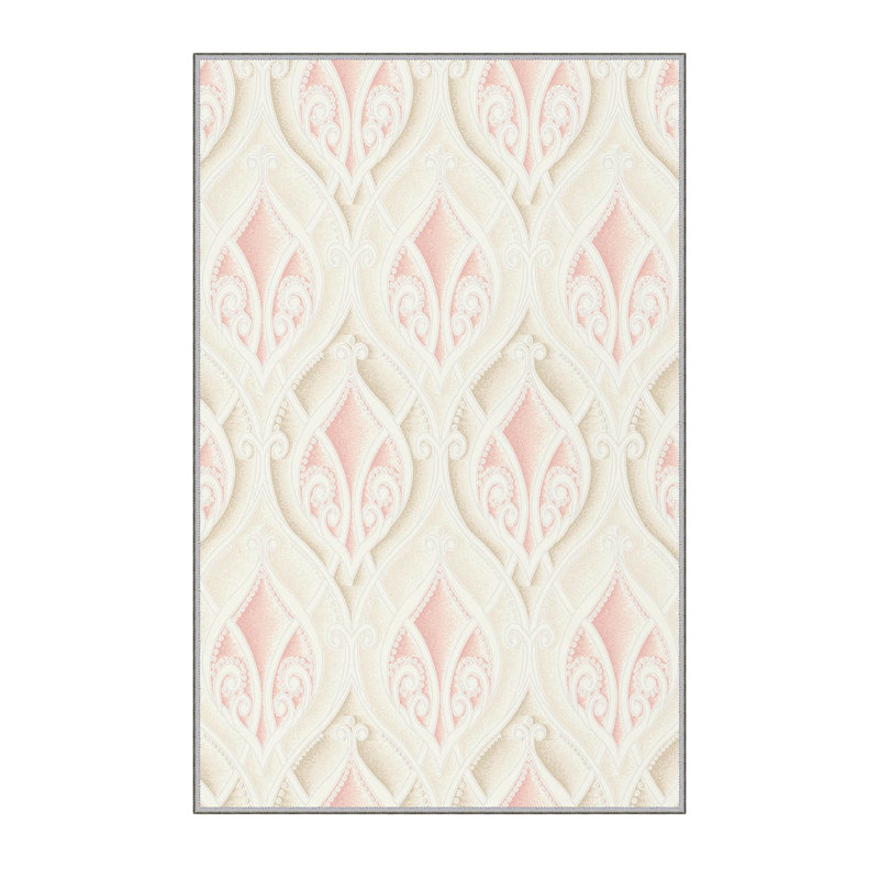 Tapis géométrique en polyester tissé à la machine Salma, Rectangle 4 pi 7 po x 7 pi 3 po