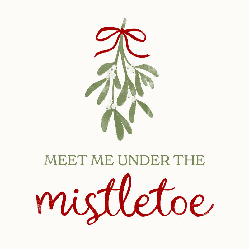 Mistletoe Wishes I by Victoria Barnes - Wrapped Canvas Print, 30cm H x 30cm W x 3.8cm D