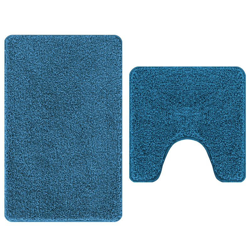 Polyester Standard Water-Resistant Materials Bath Mats, Blue