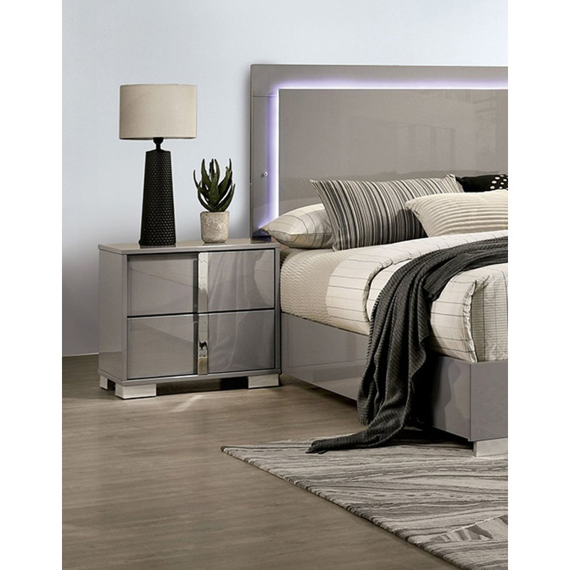 Table de chevet moderne magnifique 1 pièce, Beige / taupe