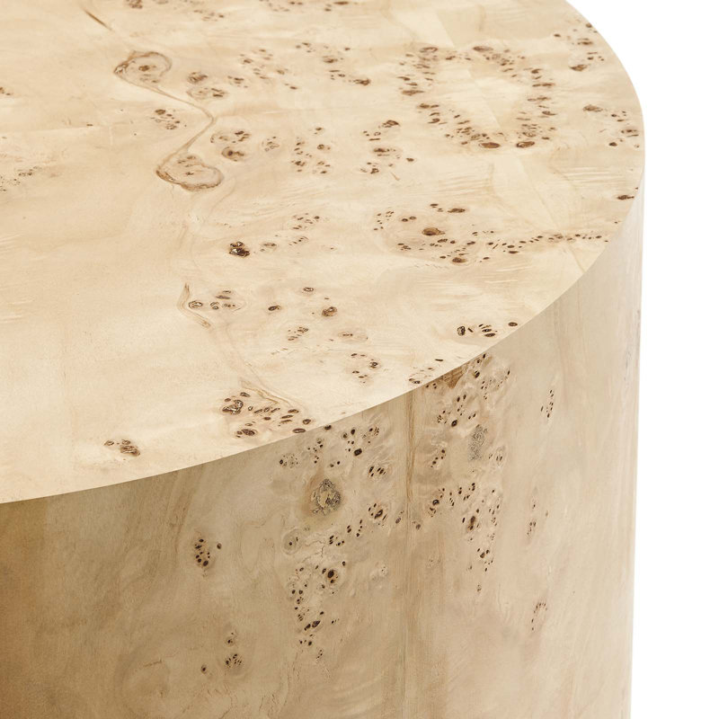 Modway Cosmos 35" Round Burl Wood Coffee Table, Natural Burl