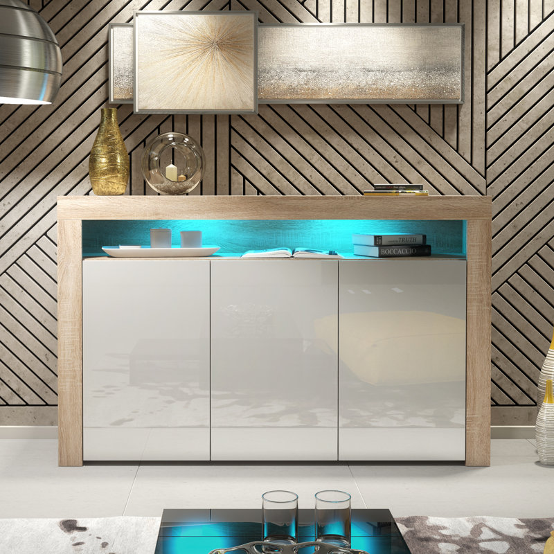 Argyro 393.7cm Sideboard, Oak White