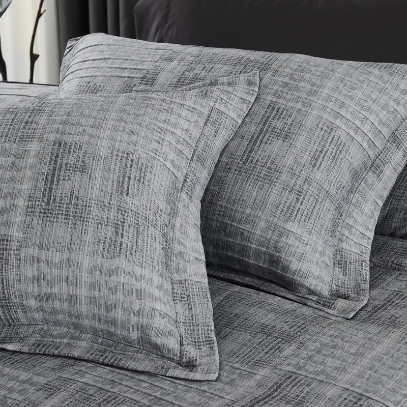 Charcoal Grey Queen Comforter Set,, Queen Comforter + 6 Additional Pieces