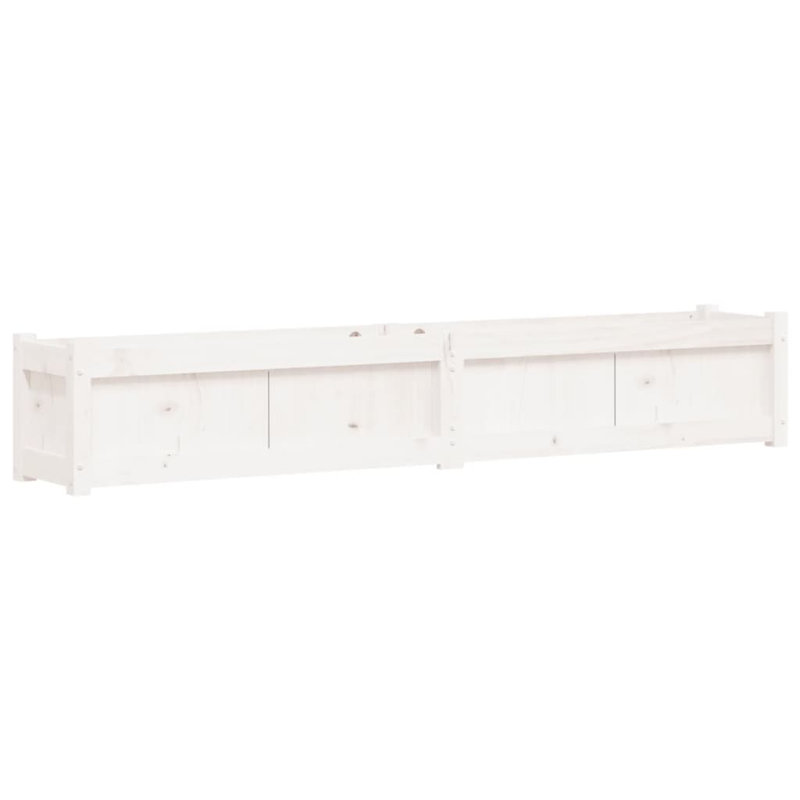 Loon Peak® Garden Planter 59.1"X12.2"X12.2" Solid Wood Douglas, 12.2" H x 70.9" W x 12.2" D, White