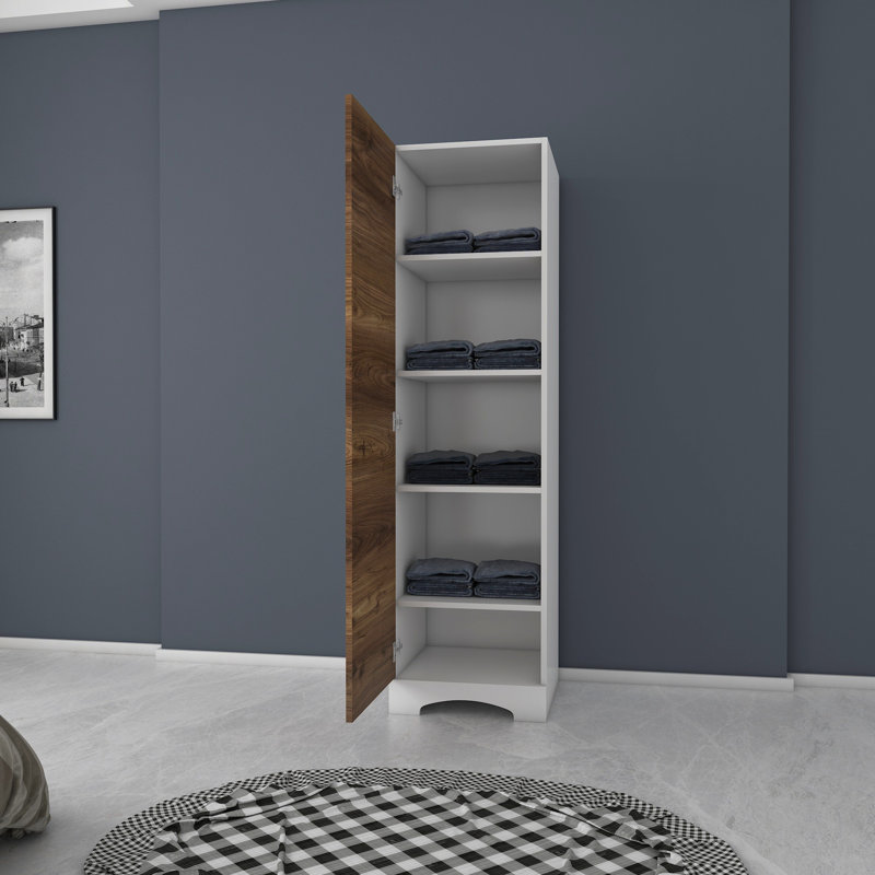 Armoire Herlihy, Blanc / brun foncé