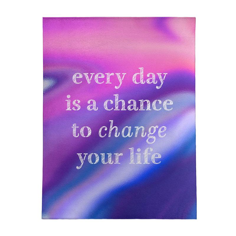 Tapis en chenille en polyester multicolore Quotes, Rectangle 9 pi x 12 pi