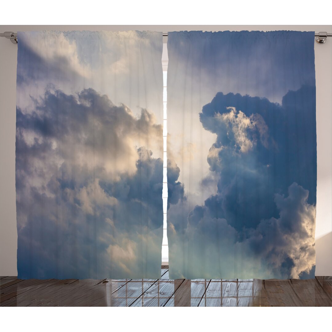 Rustikaler Vorhang, Regen Sturm Wolken Himmel, Natur, Blau Weiss