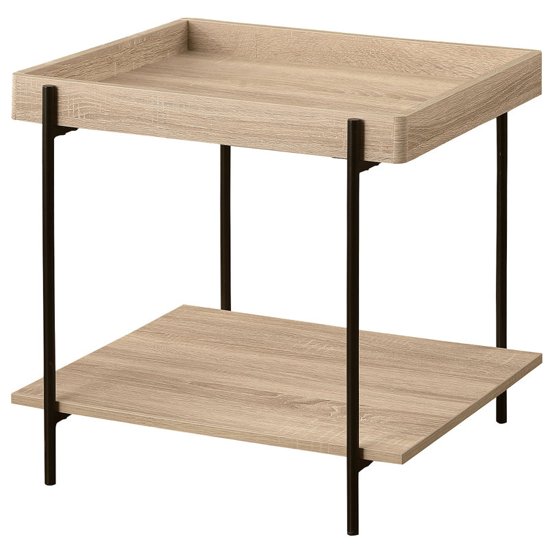 Table de bout en bois d'ingénierie brun clair Miller