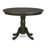5 Piece Dining Room Table Set Includes a Round Kitchen Table with Pedestal and 4 Blue Color Linen Fabric Parson Dining Chairs, 42x42 Inch, Cappuccino-739937366-739937365