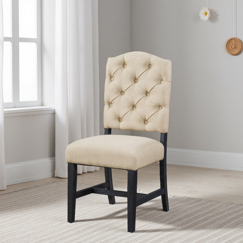 Ensemble de chaises de salle à manger de style rétro avec 4 chaises rembourrées, Espresso