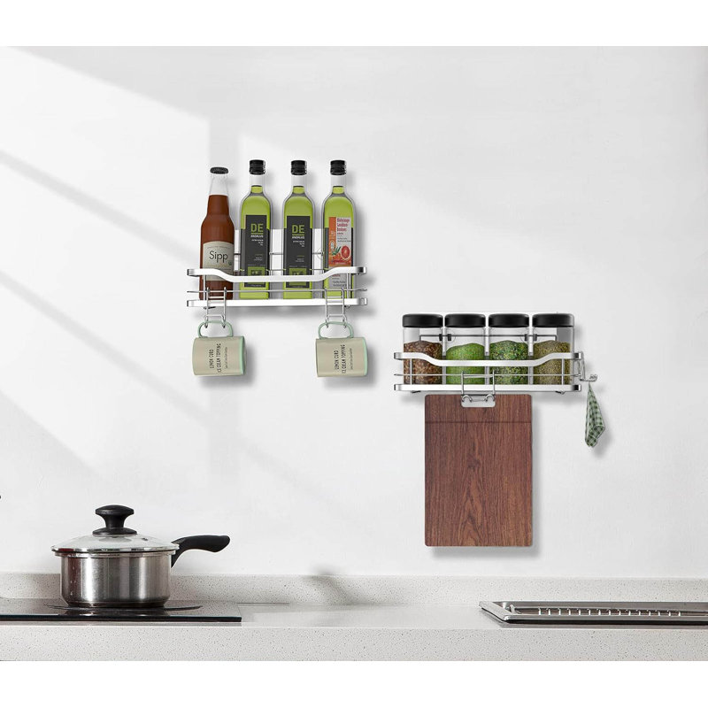 Wall Mounted Required Shower Caddy, Silver