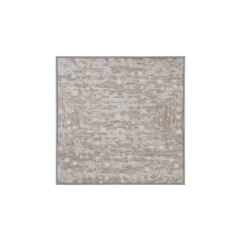 Tapis gris soyeux et moelleux, Carré 3 pi
