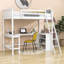 Lit mezzanine simple pour enfants avec tablettes et bureau-70556383